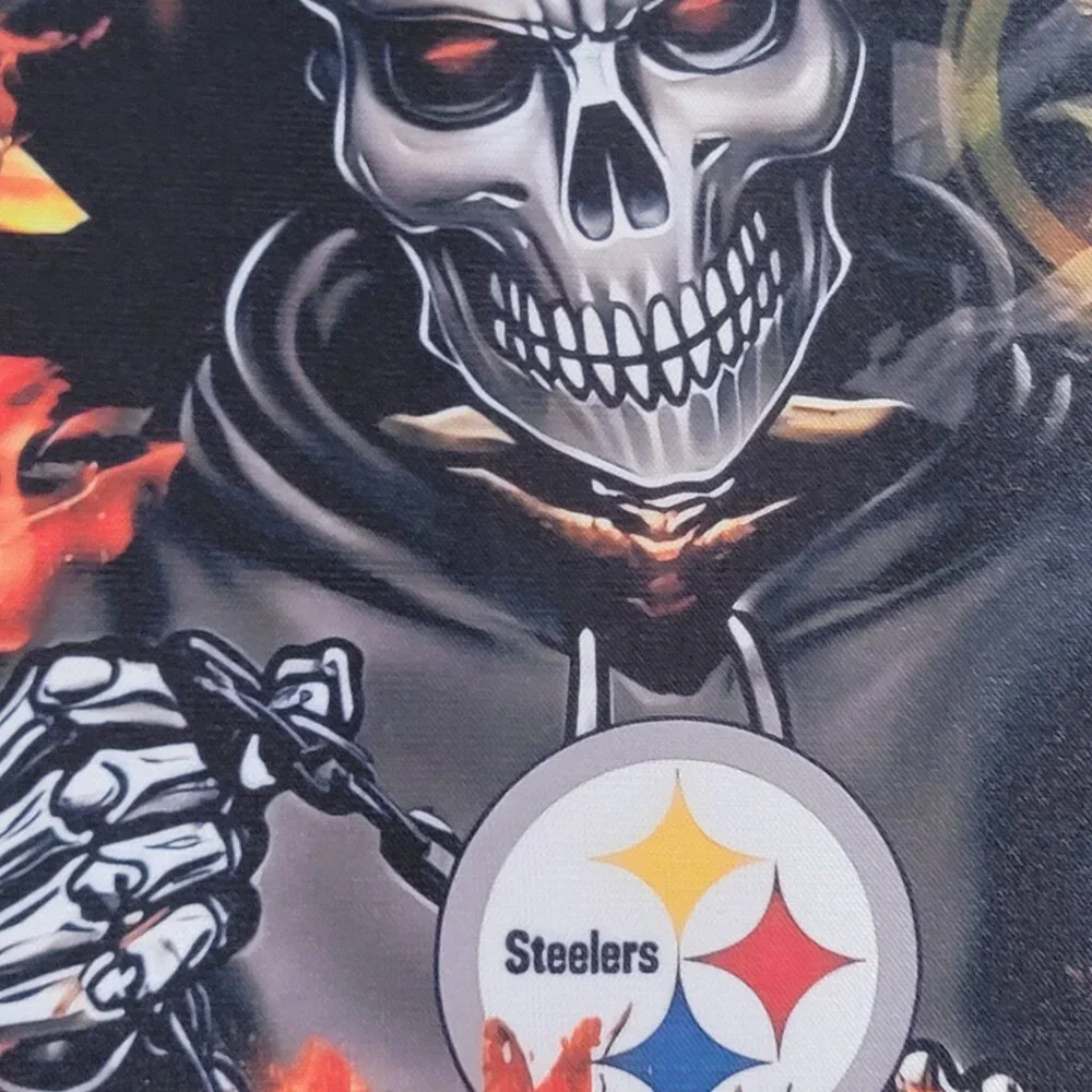 Steelers Football Skull Flames Non Slip Custom Mouse Pad
